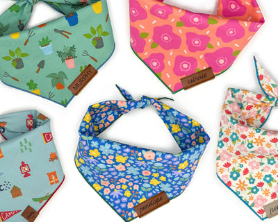 Dog Bandanas featuring trees, mountains, candy canes, mushrooms and pumpkins