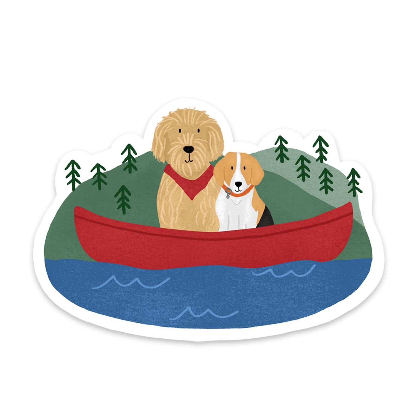 Canoe Dogs Sticker