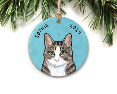 Tabby with White Cat Ornament