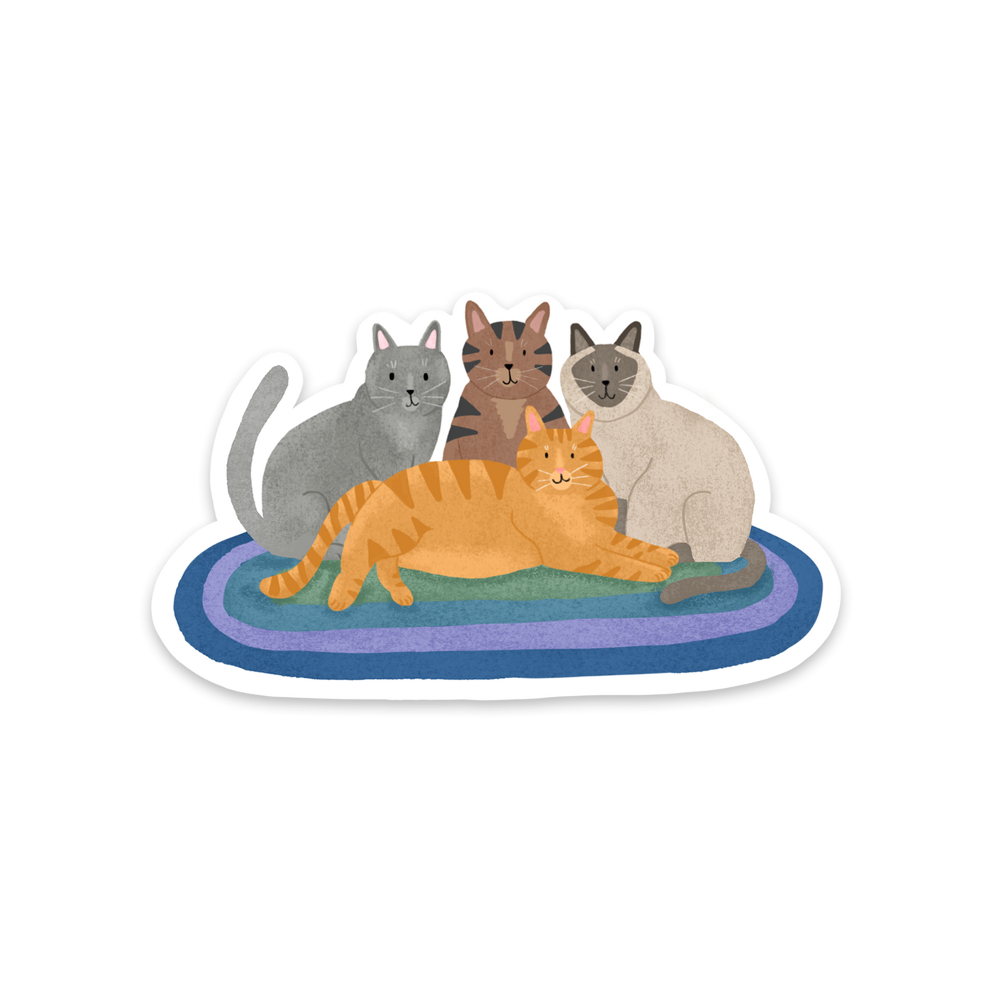 Cats on a Rug Sticker