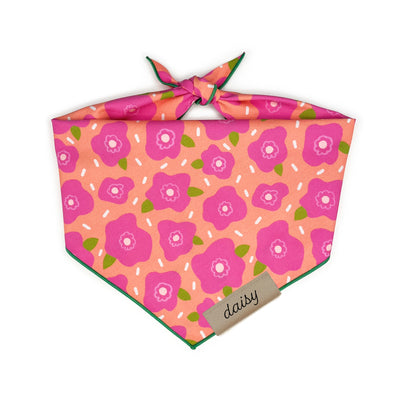 Hot Pink Flowers Pet Bandana