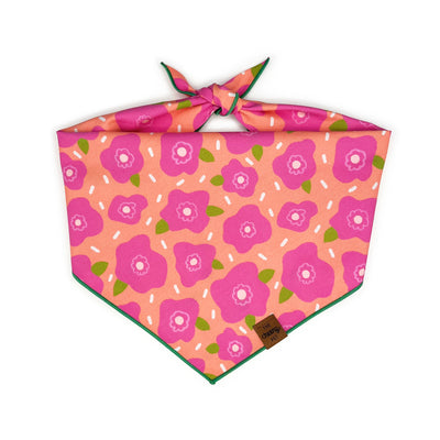 Hot Pink Flowers Pet Bandana