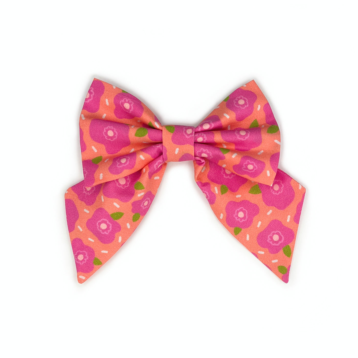 Hot Pink Flowers Sailor Bow