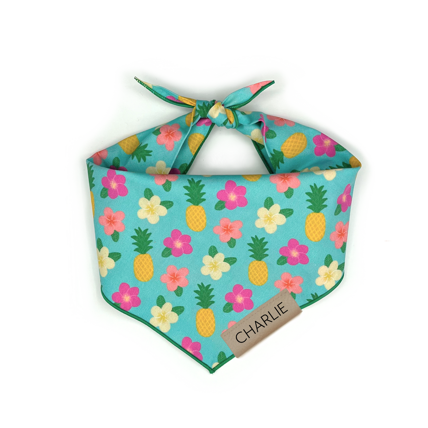 Pineapple and Plumeria Pet Bandana