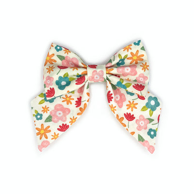 Pink Floral Sailor Bow