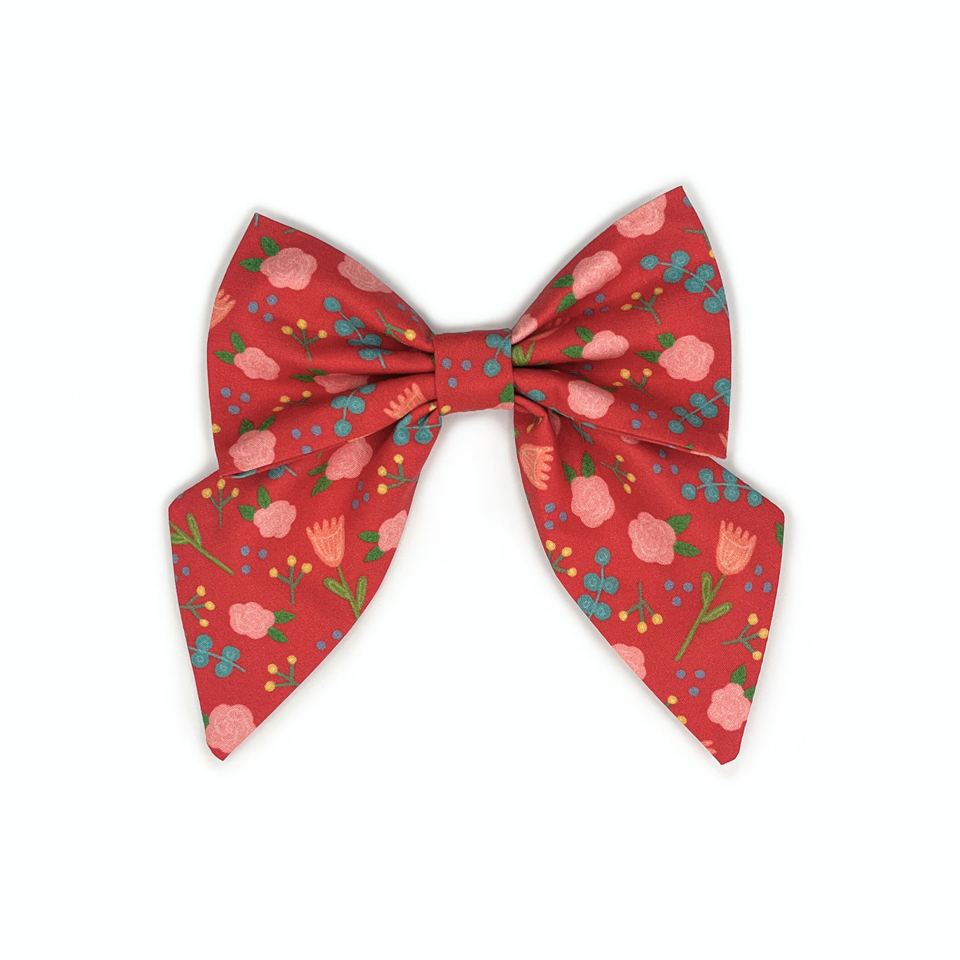 Red Floral Sailor Bow