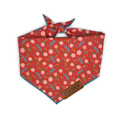 Red Floral Pet Bandana