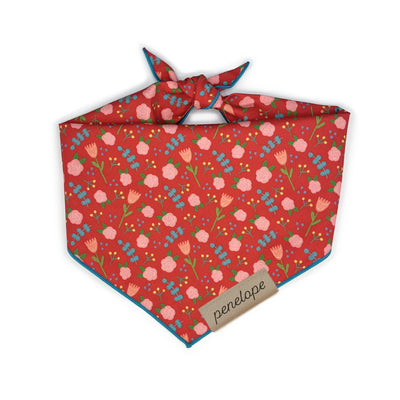 Red Floral Pet Bandana