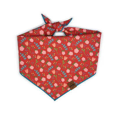 Red Floral Pet Bandana